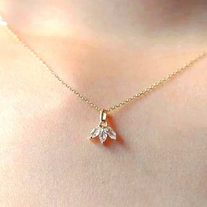 .925 Sterling Silver: 14k gold plated .925 silver gentle clover necklace; nwot
